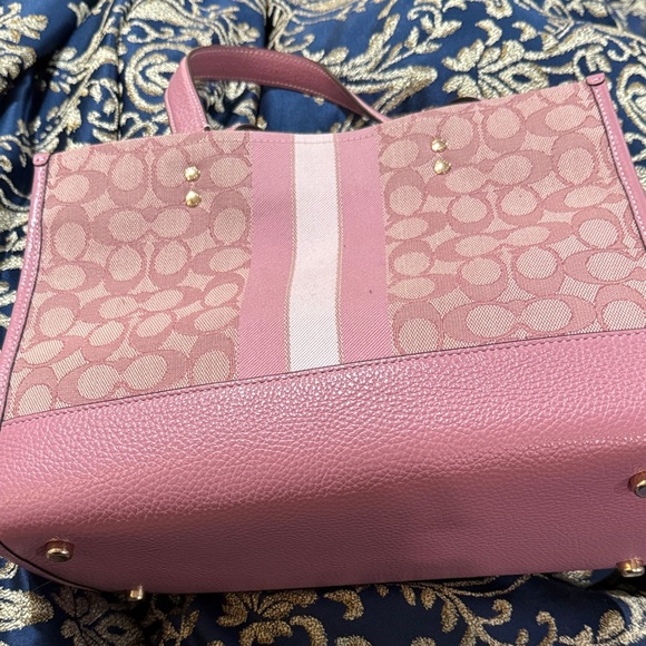 Coach Pink Signature Canvas Tote - Picture 4 of 5